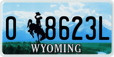 WY license plate 08623L