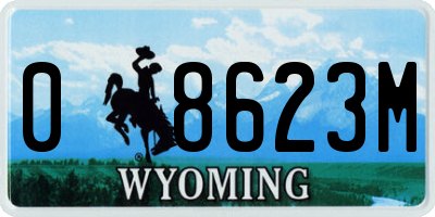 WY license plate 08623M