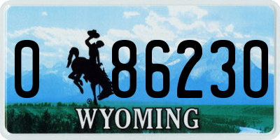 WY license plate 08623O