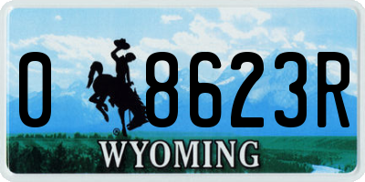 WY license plate 08623R