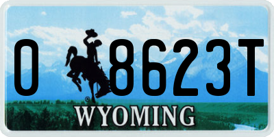WY license plate 08623T