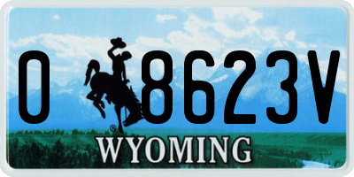 WY license plate 08623V