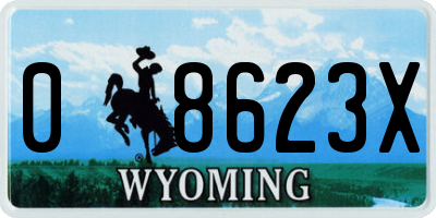 WY license plate 08623X