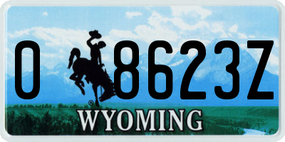 WY license plate 08623Z