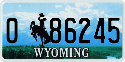 WY license plate 086245