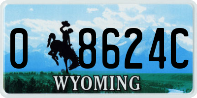WY license plate 08624C