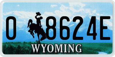 WY license plate 08624E