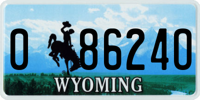 WY license plate 08624O