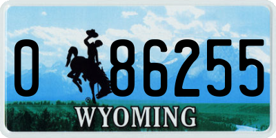 WY license plate 086255