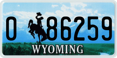 WY license plate 086259