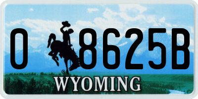 WY license plate 08625B