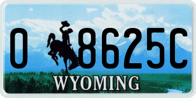 WY license plate 08625C