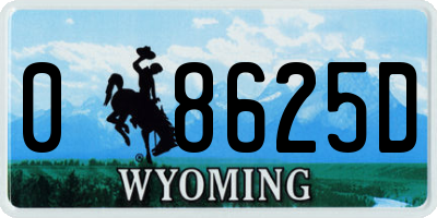 WY license plate 08625D