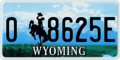 WY license plate 08625E