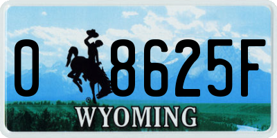 WY license plate 08625F