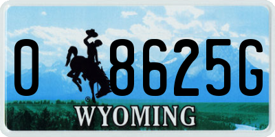 WY license plate 08625G