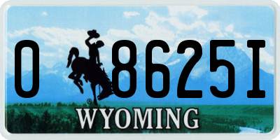 WY license plate 08625I
