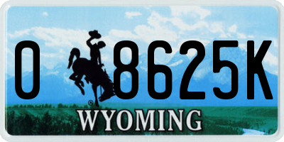 WY license plate 08625K