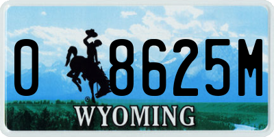 WY license plate 08625M