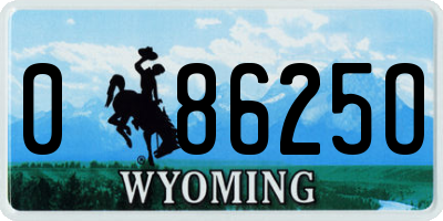 WY license plate 08625O