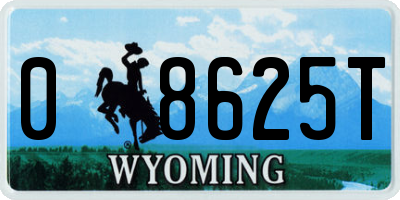 WY license plate 08625T