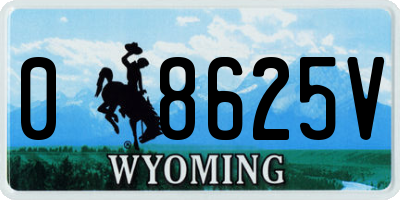 WY license plate 08625V