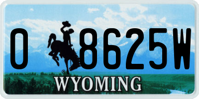 WY license plate 08625W