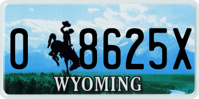 WY license plate 08625X