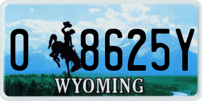 WY license plate 08625Y