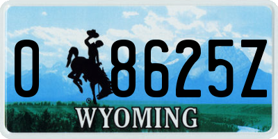 WY license plate 08625Z