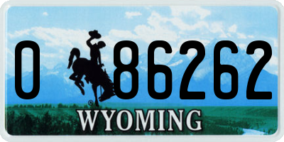 WY license plate 086262