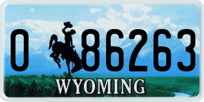 WY license plate 086263