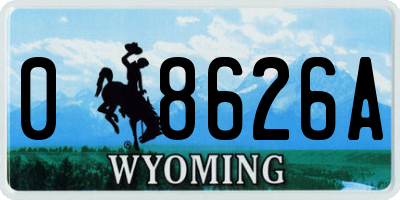 WY license plate 08626A