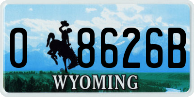 WY license plate 08626B