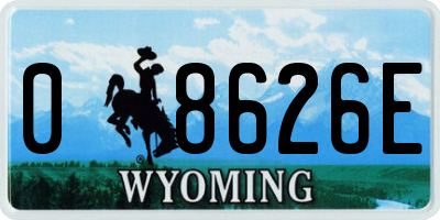 WY license plate 08626E