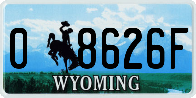WY license plate 08626F