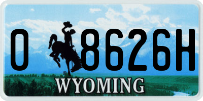 WY license plate 08626H