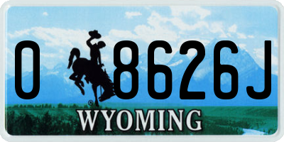 WY license plate 08626J