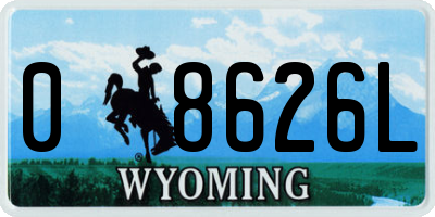 WY license plate 08626L