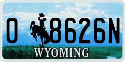 WY license plate 08626N