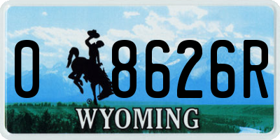 WY license plate 08626R