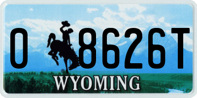 WY license plate 08626T
