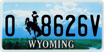 WY license plate 08626V