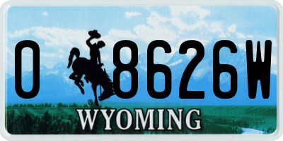 WY license plate 08626W