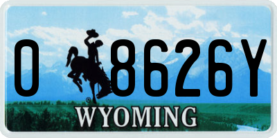 WY license plate 08626Y