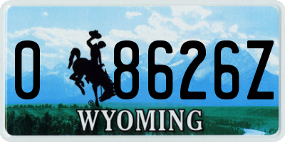 WY license plate 08626Z