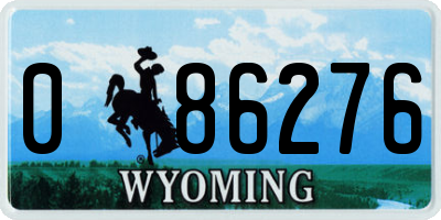 WY license plate 086276