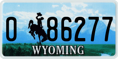 WY license plate 086277
