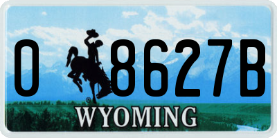 WY license plate 08627B