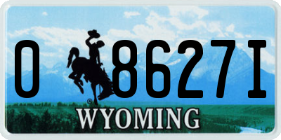 WY license plate 08627I